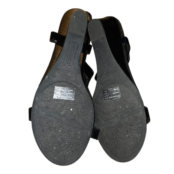 Women's Comfort Plus by Predictions Black Embellished Wedge Sandals SZ 10 WIDE - Picture 5 of 5